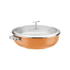 Juego de calentadores de alimentos térmicos de acero inoxidable, olla para sopa, cacerola con tapa, calentador de alimentos tipo buffet con quemador de alcohol, olla caliente - Product Image 2