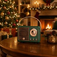 Haut-parleur sans fil rétro vintage avec éclairage LED RGB - Audio portable pour fêtes, home cinéma et utilisation en extérieur, et idéal pour les cadeaux