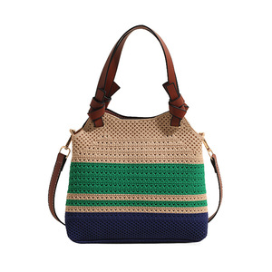 Bolso de playa tejido a mano Unisex nuevo estilo 2025 logotipo personalizado bolso de hombro de verano informal para mujer con logotipo carnal - Product Image 1