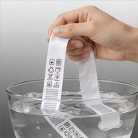 Étiquettes d'entretien imprimées pour vêtements, résistantes à l'eau et à la chaleur, en satin, ruban de taffetas en rouleau, sans pli