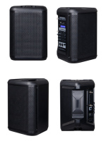 Haut-parleur portable d'extérieur OEM personnalisé RS-708, 8 pouces, sans fil, 2 microphones, karaoké, fête, DJ, caixa de som