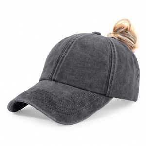 Casquette de baseball unisexe en coton de haute qualité à 6 panneaux, avec ouverture pour queue de cheval, style sportif, vente en gros - Product Image 2