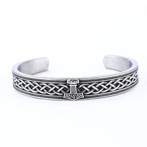 Brazalete Vikingo de la Serie de Runas Vikingas, Martillo de Thor, Nudo Irlandés, Brazalete Vikingo Chapado en Oro, Nudo Celta Irlandés Nórdico Personalizado - Product Image 2