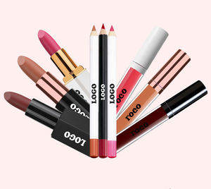 Kit de lèvres 3-en-1 personnalisé avec logo – Vente en gros – Nouveauté – Rouge à lèvres liquide mat longue tenue et waterproof de haute qualité avec crayon à lèvres - Product Image 1