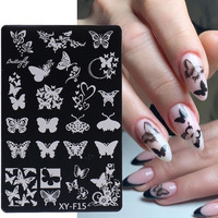 C455 SAFENG Top Tendance Nail Stamping Plate En Acier Inoxydable Réutilisable Papillon Fleur Feuille Nail Stamp Modèles DIY Nail Tool