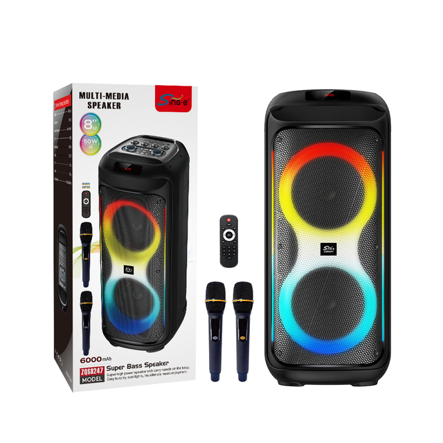 SING-E ZQS8247 2025New Arrival BT Portable Speaker Colorful RGB Light Customization Party Speaker for Family Parties 100W