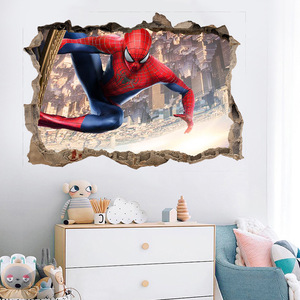 Autocollant mural <span class=keywords><strong>3D</strong></span> <span class=keywords><strong>Spiderman</strong></span> en PVC, style Art déco, pour chambre d'enfant, décoration intérieure, cadeau de rentrée scolaire ou d'anniversaire - Product Image 5