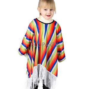 DROP SHIP <span class=keywords><strong>Pas</strong></span> <span class=keywords><strong>Cher</strong></span> Prix Adultes Enfants Fête Festive Mexique Style Cosplay <span class=keywords><strong>Cape</strong></span> Ethnique Mexicain Coloré Rayé Capes Costumes - Product Image 4