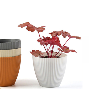 <strong>Plastic</strong> Flowerpot Large Diameter <strong>Table</strong> Top Planting <strong>Potted</strong> Clay Vertical Stripes Meaty Basin Planting <strong>Pot</strong> - Product Image 4