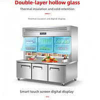 Réfrigérateur-congélateur triple porte 300L, congélateur en bas, réfrigérateur en haut, double température, acier inoxydable 304, affichage LED, vertical