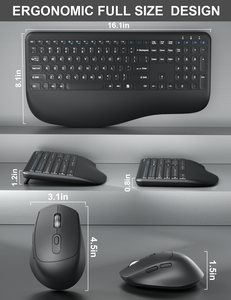 Wireless Office <b>Keyboard</b> Mouse Usb Plug Play 2.4ghz 112 <b>Keys</b> Wired Connection Stock Waterproof 2400 Dpi Mk-375 Wireless - Product Image 6