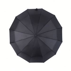 Paraguas Plegable de Acero de 12 Varillas, Resistente al Viento, Totalmente Automático, con Tela Anticolisión, Impermeable, Protección UV, Diseño de Tres Pliegues, Impresión de Logotipo - Product Image 3