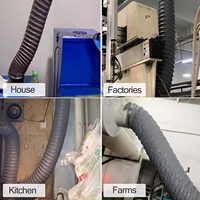 Tuyau de ventilation HVAC flexible renforcé en fibre de nylon gris 25mm-400mm 10m, style industriel chinois, pièces hospitalières LKESS LKE00409