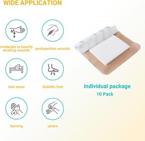 Pembalut busa perekat 4x4inci untuk luka dengan batas tahan air perban luka silikon - Product Image 3