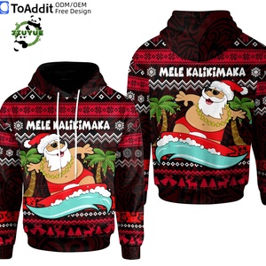 Sudadera con Capucha para Hombre con Estampado de Papá Noel Hawaiano, Cómoda y Ajustada, Venta al Por Mayor - Product Image 6