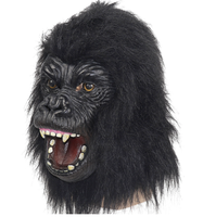 Masque d'animal en latex pour visage complet, accessoire de costume d'Halloween singe singe diamant noir, simulation amusante, écologique, pour les fêtes
