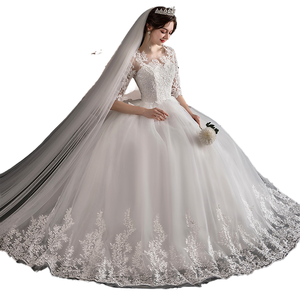 Abito <span class=keywords><strong>da</strong></span> <span class=keywords><strong>Sposa</strong></span> Vintage <span class=keywords><strong>da</strong></span> Donna Senza Spalline Lungo fino a Terra con Applicazioni a Motivo Nuove Tendenze Stile Elegante e Raffinato - Product Image 2