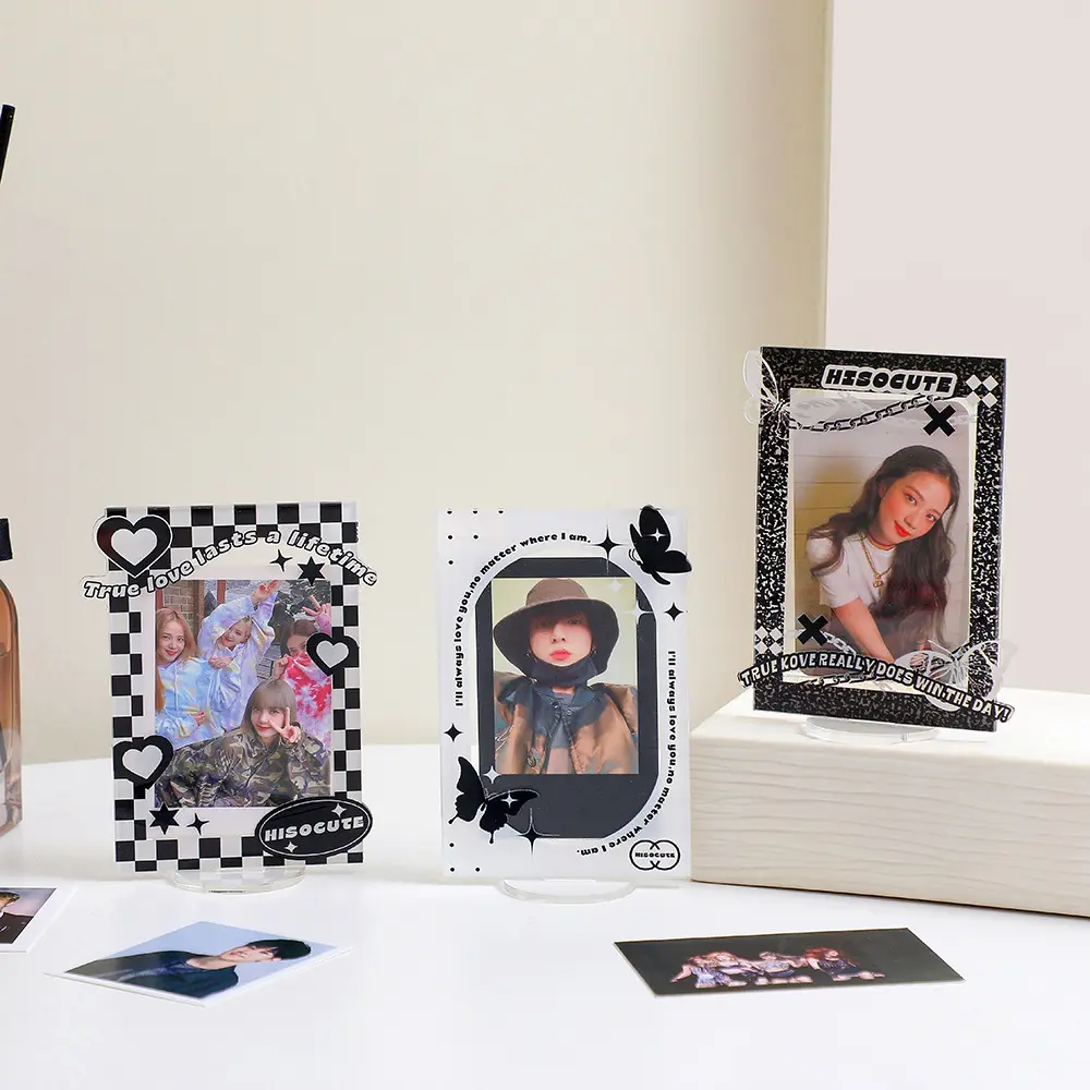 Kawaii Idol Photocards Photo Album Collect Transparent Photo Frame Display Stand Kpop Desk Accessories School Stationery