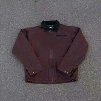Veste en jean vintage décontractée pour homme de haute qualité OEM, hiver, logo personnalisé, streetwear, durable, élégante, vêtements de travail, patchwork sur le devant