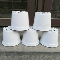 Échantillon gratuit de pots de fleurs de plusieurs tailles, grand pot de fleurs en plastique de couleur blanche, pot de plantes de pépinière de jardin