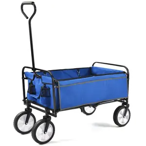 Folding cart wagon garden shopping trolley foldable hand pull trailers portable wagon cart