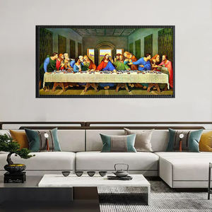 Kit de Peinture Diamant 5D DIY Grande Taille 120x60CM, Le Dernier Repas, Résine Complète Ronde, Effet Fée AB Néon, Points de Perles sur <span class=keywords><strong>Toile</strong></span> - Product Image 2