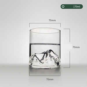 Vaso de Vidrio Soplado a Mano para Cóctel Old Fashioned con Diseño de Montaña, Forma Cilíndrica, Estilo Minimalista, 1 Pieza - Product Image 5