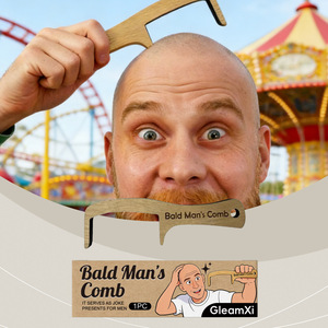 Peine de madera GleamXi Bald Fun <span class=keywords><strong>para</strong></span> masaje del cuero cabelludo, uso diario masculino, regalo creativo de otro país - Product Image 1