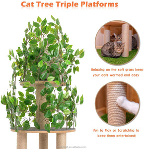 Arbre à <span class=keywords><strong>chat</strong></span> avec feuilles Arbre d'activité Condo à plusieurs niveaux pour chats d'intérieur <span class=keywords><strong>comme</strong></span> pilier sinueux en sisal peut être escaladé Feuille d'érable fausse - Product Image 6