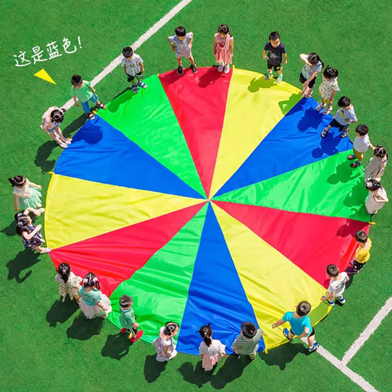 Durchmesser 4 M 6 M 8 M Kindergarten Sammel spiel Fallschirm für Outdoor-Unterhaltung Team Zusammenarbeit Spiel