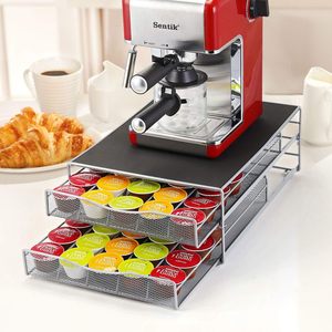 Support <span class=keywords><strong>pour</strong></span> machine à café à 2 niveaux Porte-dosette de 72 capsules avec <span class=keywords><strong>tiroir</strong></span> de rangement coulissant Organisateur de surface antidérapante Capsules <span class=keywords><strong>Dolce</strong></span> <span class=keywords><strong>Gusto</strong></span> - Product Image 2