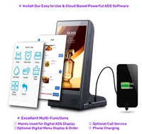 Écran numérique portable de table unique FYD-898 en forme de L, application WeADS, restaurant, bar, écran LCD intelligent Android, WiFi, surveillance à distance, CMS