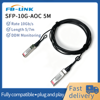 Câble AOC SFP+ vers SFP+ 10G 5M 7M Noir 10GBASE SR Câble à Fibre Optique Active OM3 Multimode pour Commutateur Cisco Mikrotik Ubiquiti