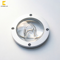 Lentes de Vidrio Borosilicato de 78 mm de Diámetro para Lámparas COB LED de Alumbrado Público con IP66 y Ángulo de Haz de 150x75 Grados