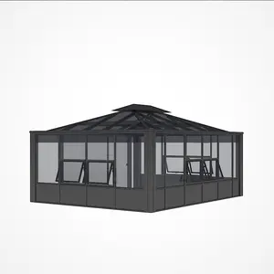 Vendita calda Solarium giardini d'inverno casa di sole per il vetro conservatorio prezzi Free Standing Sunroom per 4 stagioni