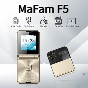 F5 New Lady Cover pliable 2G téléphone portable 4 carte SIM grand écran mince lumière liste noire torche bas prix téléphone de poche à rabat - Product Image 3