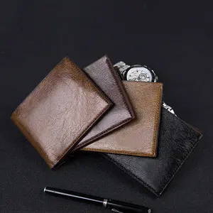 الجملة أزياء جديدة قصيرة نمط محفظة رجالي من جلد بلوتونيوم عملة محفظة حقيبة صغيرة للرجال