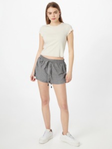 Short de pyjama femme coupe ajustée en pure soie à rayures imprimé décontracté coupe ample fermeture à la taille élastique confortable respirant Homewear - Product Image 2