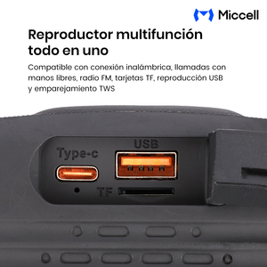 Mini haut-parleur sans fil d'extérieur Miccell 8W IPX5 avec lumière RGB et <span class=keywords><strong>cordon</strong></span>, idéal pour le cyclisme, le camping et la randonnée - Product Image 6