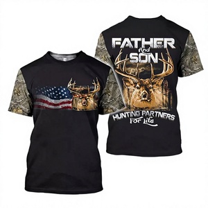 Camisa de Caza de Animales de Verano con Estampado de Serigrafía, Manga Corta, Transpirable, Antibacteriana, Mezcla de Algodón y Poliéster, Venta al por Mayor - Product Image 1