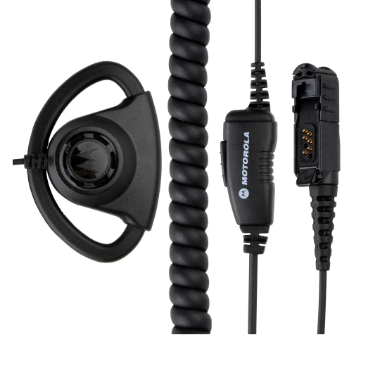 Motorola PMLN6757 D-Shaped Clip PTT Headset Radio Compatible with DP2400e/XPR3300e/3500e ENC IPX-4 Waterproof Qualcomm Chipset