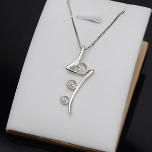 Colgante de Plata S925 con 3 Cuentas en Forma de Rayo, Accesorio de Joyería de Perlas DIY Simple y Moderno con Collar de Cuentas Múltiples, Serie 875 - Product Image 4