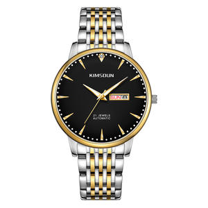 นาฬิกากลไกอัตโนมัติของผู้ชายนาฬิกาข้อมือธุรกิจสแตนเลสสองหน้าปัดเรืองแสงกันน้ำ - Product Image 1