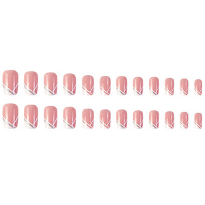 Prensa de Punta acrílica con purpurina blanca degradada cuadrada más popular con purpurina francesa personalizada <span class=keywords><strong>en</strong></span> las <span class=keywords><strong>uñas</strong></span> - Product Image 6