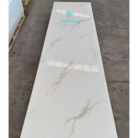 Comptoirs de salle de bain en marbre blanc artificiel sur mesure en gros, surface solide en acrylique composite Corian