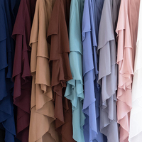 Khimar en Chiffon de Haute Qualité à 3 Couches, Grand Voile pour la Tête, Ramadan, Aïd, Niqab Islamique, Abaya de Prière, Jilbab, Khimar