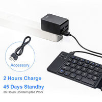 Clavier à ciseaux BT rechargeable 66 touches, ultra-fin, mini, pliable, pour ordinateur portable, tablette, PC, smartphone