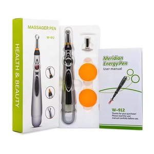 Gran oferta, terapia para aliviar el dolor, masaje, pulso, meridiano, acupuntura, pluma energética con 3 o 5 cabezales de masaje - Product Image 4