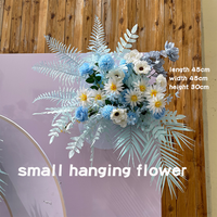 Composition florale artificielle en soie bleue, guirlande de fleurs suspendues pour fêtes, mariages, festivals et événements