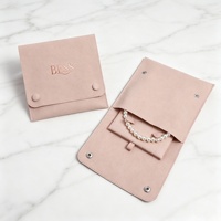 Pochette à bijoux de luxe rose Talent, emballage carré pour présentation de colliers